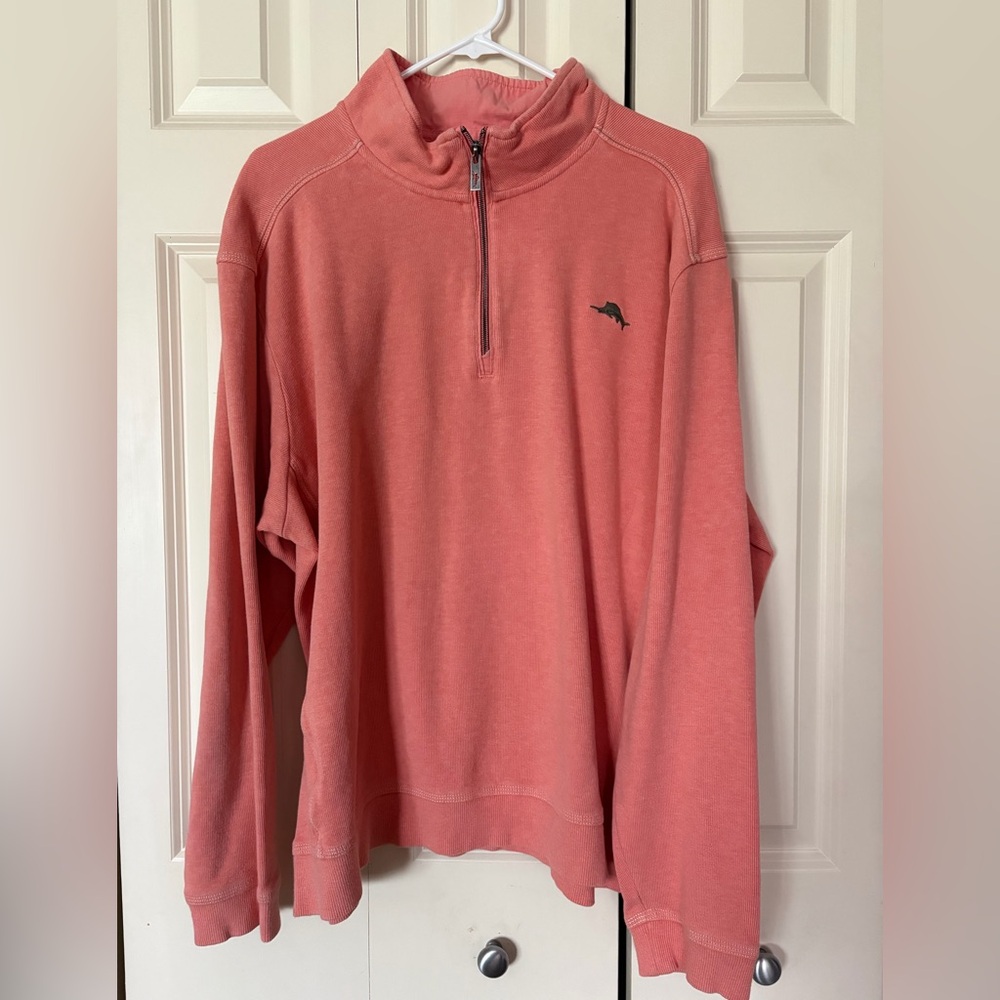 Tommy Bahama Coral Zip-Up Sweater